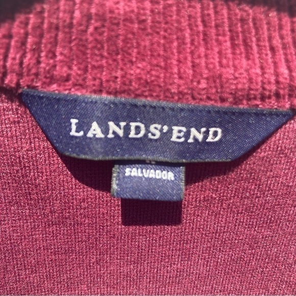 Lands End wine red zipper jacket, size medium - Picture 4 of 9